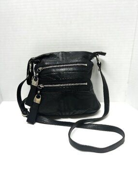 B.Makowsky black leather crossbody